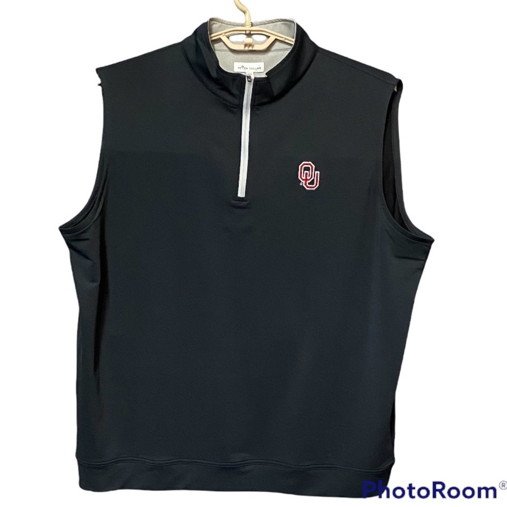 PETER MILLAR CROWN SPORT Men Performance Vest Embroidered Logo 1/4 Zip SzXXL